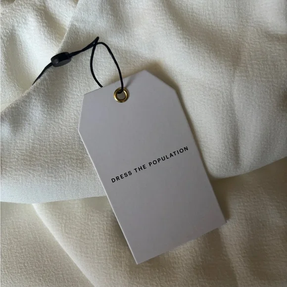 NWT Dress the Population Tiffany One-Shoulder Midi Dress - Picture 4 of 6